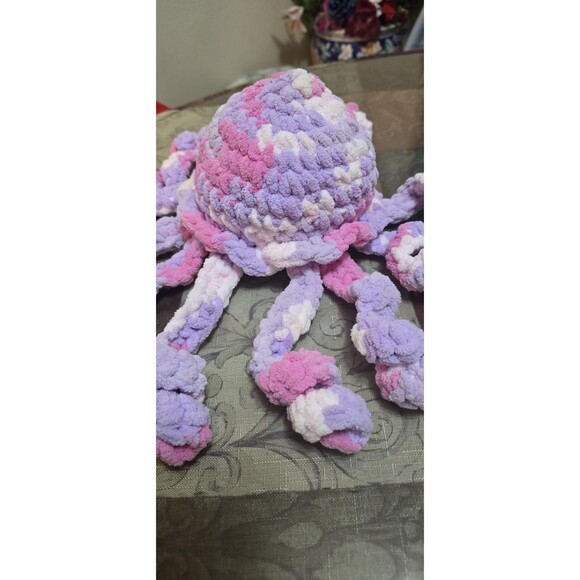 Handmade Chunky Crochet Octopus Toy - Adorable Handmade Chenille - Picture 7 of 10